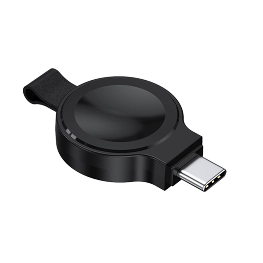 

Мини-магнитное беспроводное зарядное устройство типа C для Apple Watch 8 7 6 5 4 3 2 1 SE (черный)