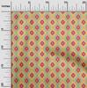oneOone Cotton Flex Fabric Diamond & Swirl Ikat Print Fabric BTY 40 Inch