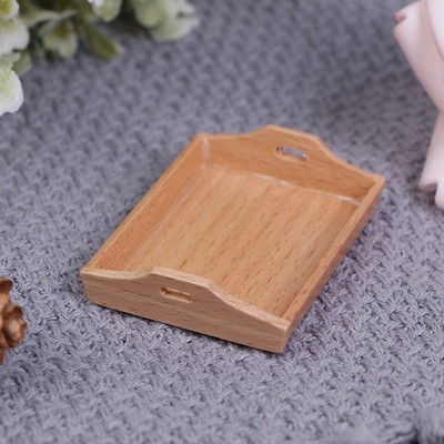 1/12 Dollhouse Miniature Wooden Plate Simulation Tray Model For Doll House Decor