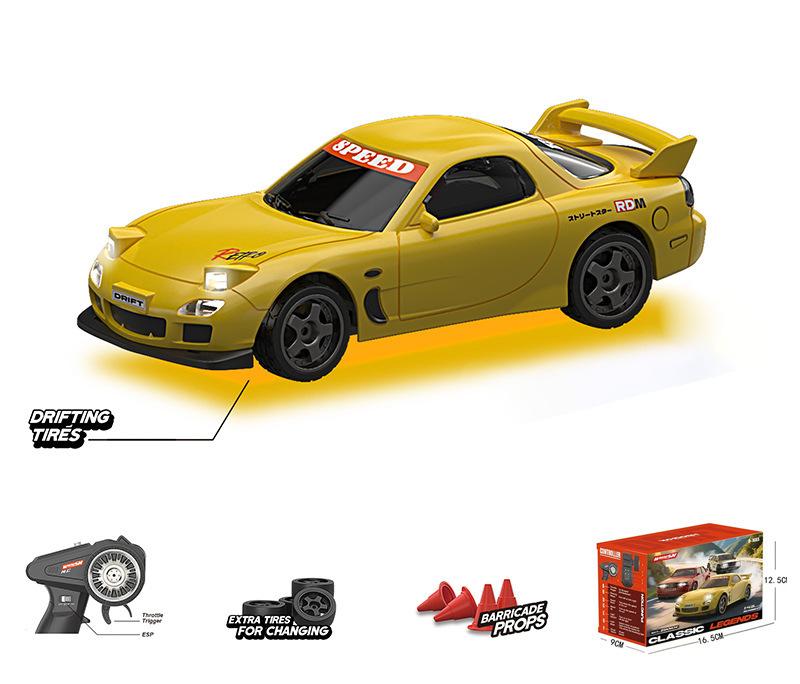 MAV2  Whoosh 1:43 Mini High Speed Drift 4wd Led Racing Car For Mazda Rx7 Subaru Kids Remote Control Car Model Toy Ges