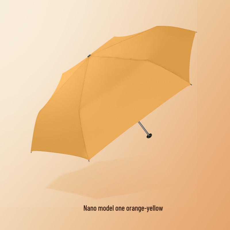 Nano Water-Repellent Ultralight Carbon Fiber Sunshade Umbrella Anti-UV with Black Glue, 110g