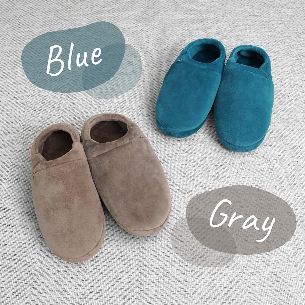 [THANKO] Anywhere Floor Heated Slippers, Size 25, SRPP25S, Blue/Gray, Room Slippers, Warm for Winter