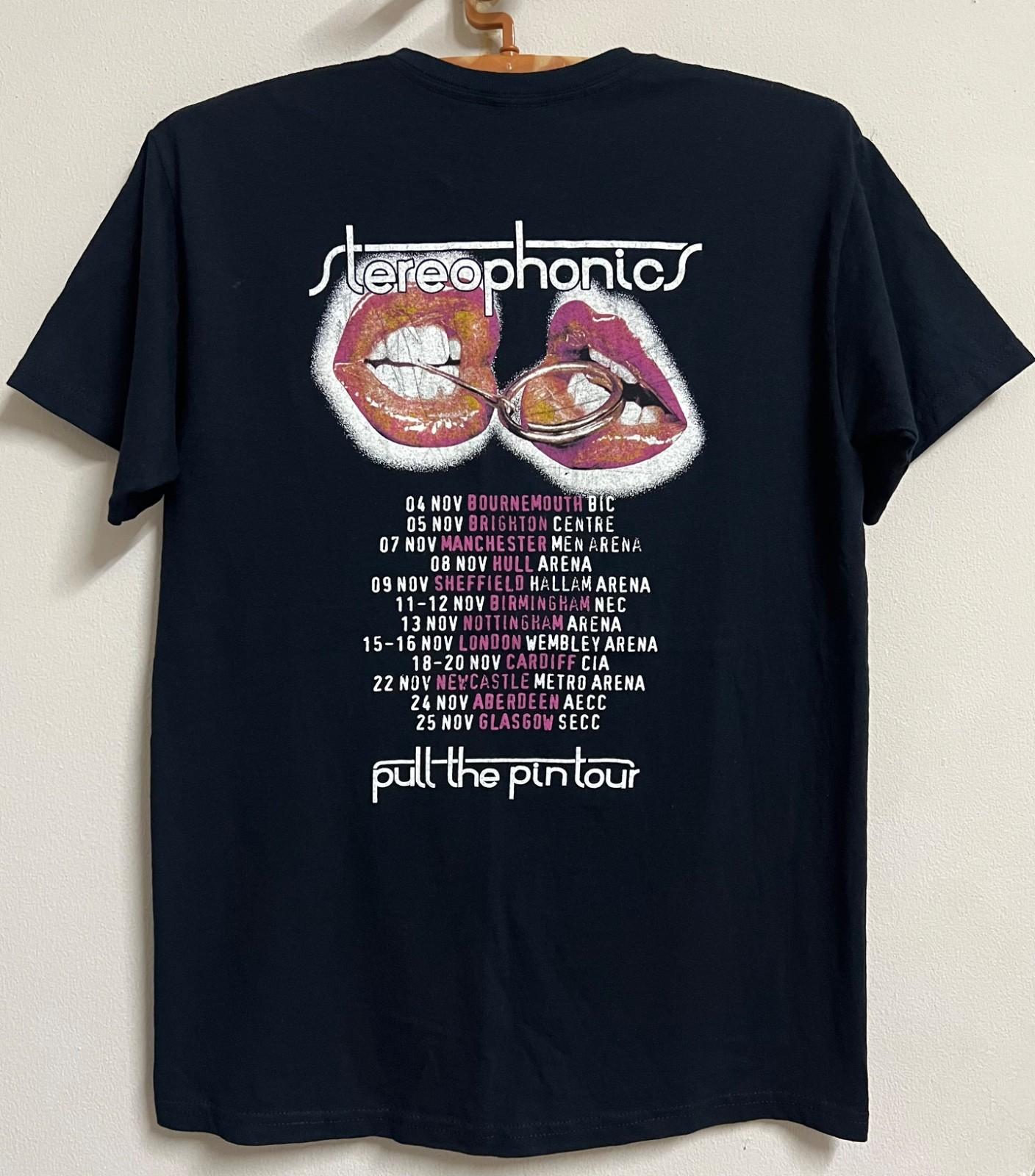 Stereophonics Pull The Pin Tour Band T Shirt Black UK Tour Size M Rock Unisex T-Shirt S