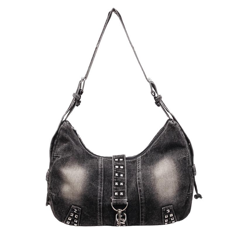 Large-capacity Tote Bag, Washed Denim Bag, Single-shoulder Bag, Commuter Crossbody Bag