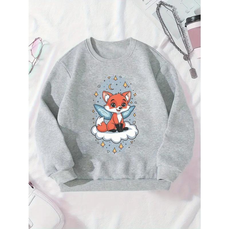 Patterned Girls' Sweatshirt with a Round Neck for 2024, Dated July 12