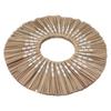 Seagrass Wall Mirror Hand Woven Decorative Round Seagrass Hanging Mirror for Entryway Bedroom Bathroom Original Color