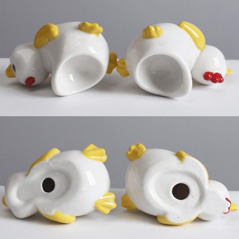 Porcelánové držáky na vejce Roztomilý a pevný design kuřete nebo kachny Podnos na vejce Ideální pro rodinné brunche nebo setkání s přáteli