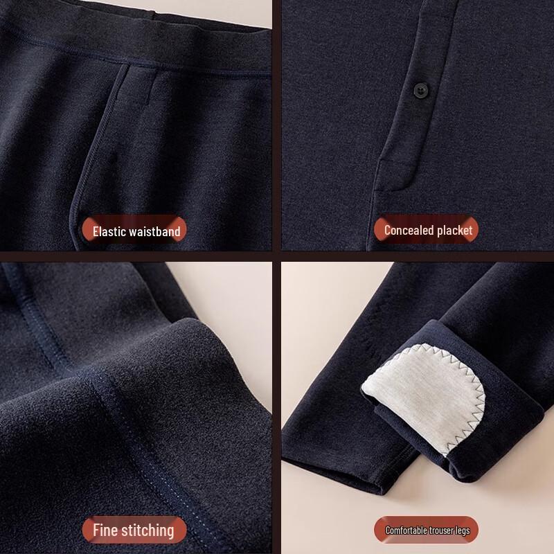 Langsha Men's Double-Layer Thermal Long Johns with Knee Support