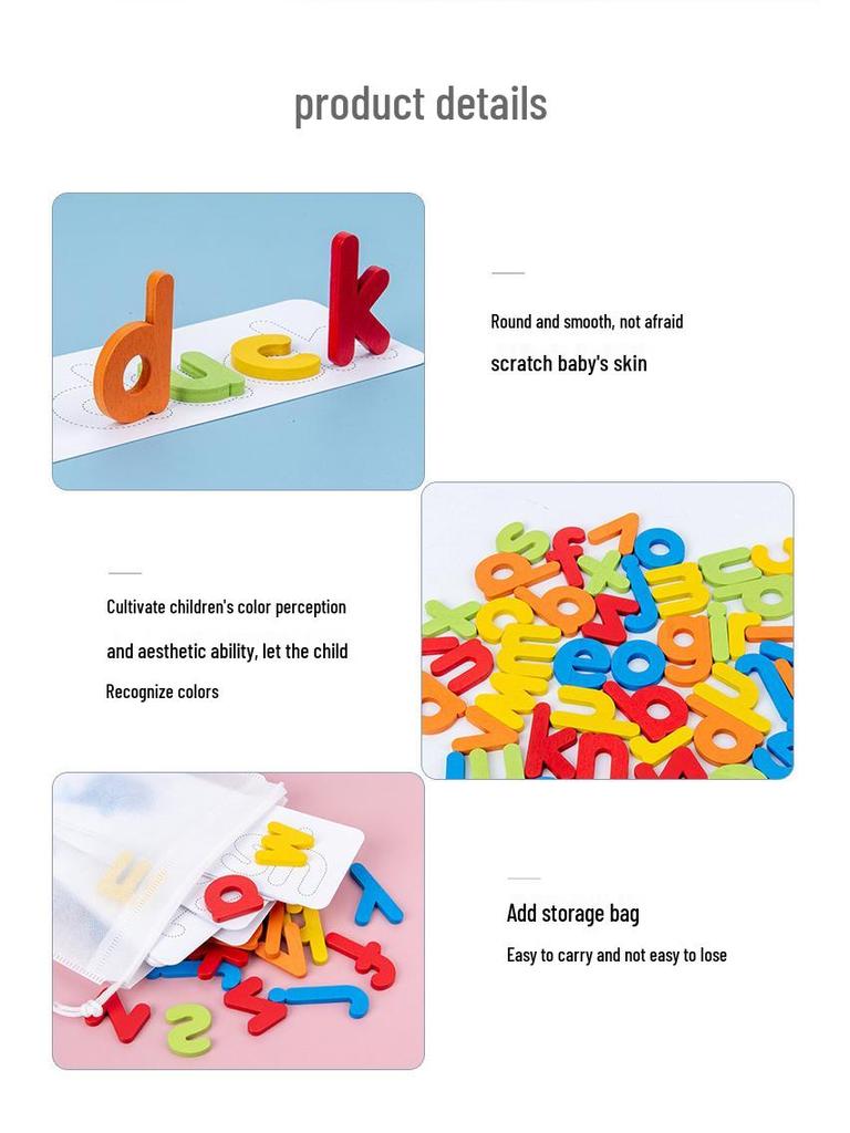 Wooden Cross-Border Alphabet Game: 26-Letter Spelling Puzzle for Early Learning
