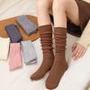 Female Autumn Fashion New Knitted Preppy Style Long Leg Pile Pile Cotton Socks