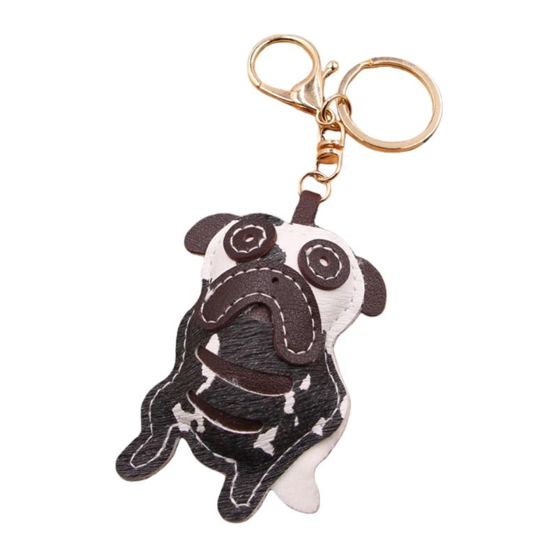 

PU Leather Keychain Pendant Featuring Lazy Dog Design for Car Keys Lightweight and Fashionable Use in Daily Commute белый