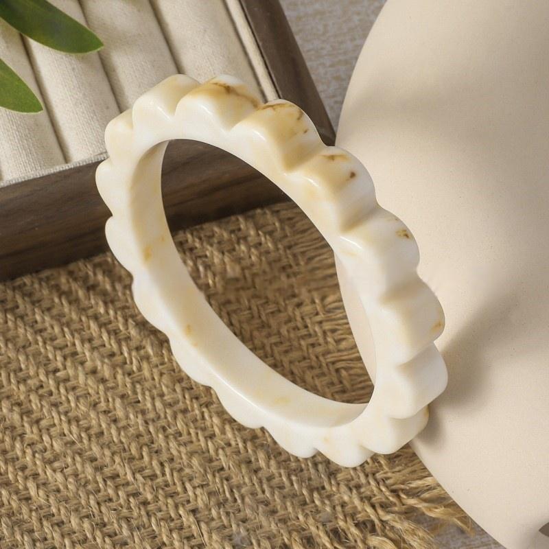 

DIEZI Exaggerated Fashion Irregular Geometric Bangles Hip Hop Punk Resin Acrylic Wide Bangles Bracelets For Women Men Jewelry