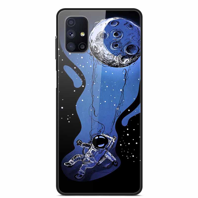 Glas-Rückseite für Samsung Galaxy M51 M31 Hülle Harte gehärtete Glas Hülle für Samsung A71 A51 Hülle A 51 71 M 51 31 Funda Coque