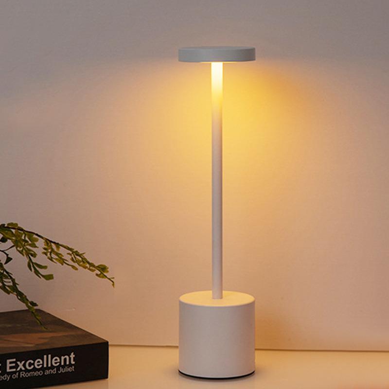 LED I-Beam Desk Lamp: Rechargeable Wrought Iron Bedside & Atmosphere Light for Bedroom or Bar.