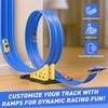 Flexibler Rennauto-Track für Kinder Spielzeug, Tragbarer Aufrollbarer Flex-Track Rennstrecke mit Saugnäpfen & 4 Rädern, Kompatibel mit 1:64 Maßstab Modellautos