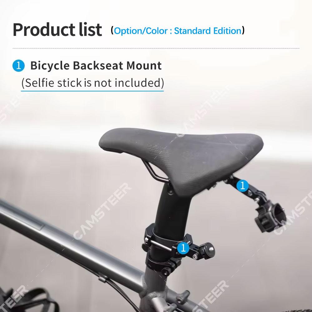 Camsteer Bicycle Backseat Mount 3rd Person View GoPro 13 12 Camera Brackets for Insta360 X5 X4 AcePro DJI Osmo360 Action 6 5Pro