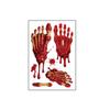 Halloween Bloody Footprints Clings Set 10PCS with Zombie Handprint Decals for Scary Event and Party Decoration