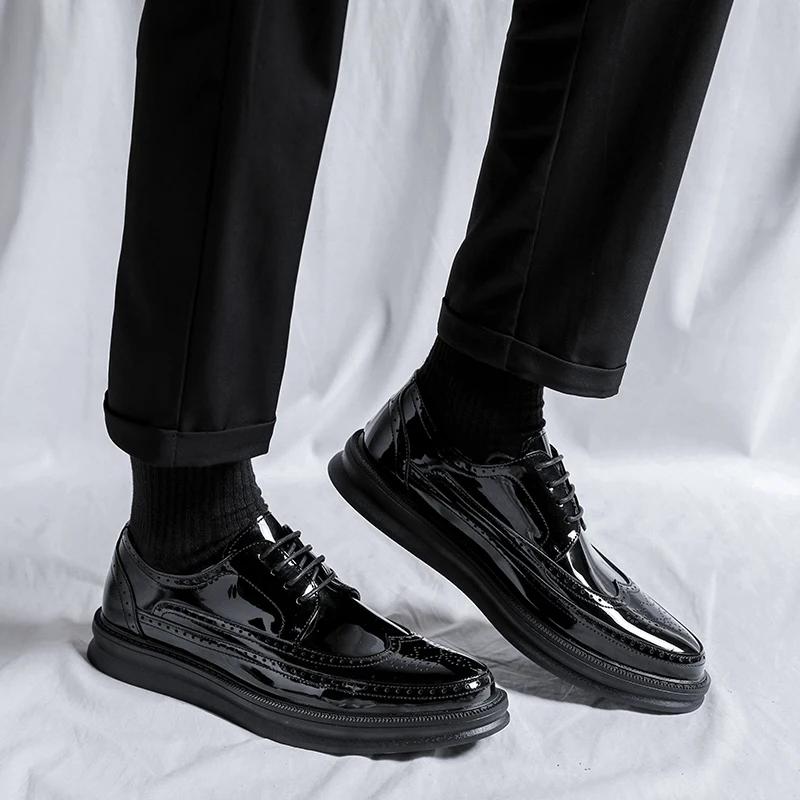 Fashion All-match Man Dress Office Wedding Oxfords Male Comfortable Footwear Men Formal Shoes Stylish Leather Business Casual Shoes