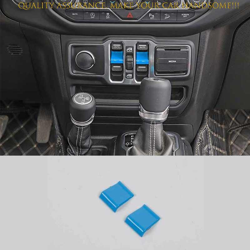 For Jeep Wrangler JL 2018-2024 Hydro Blue Center Console Window Button Cover 2PC