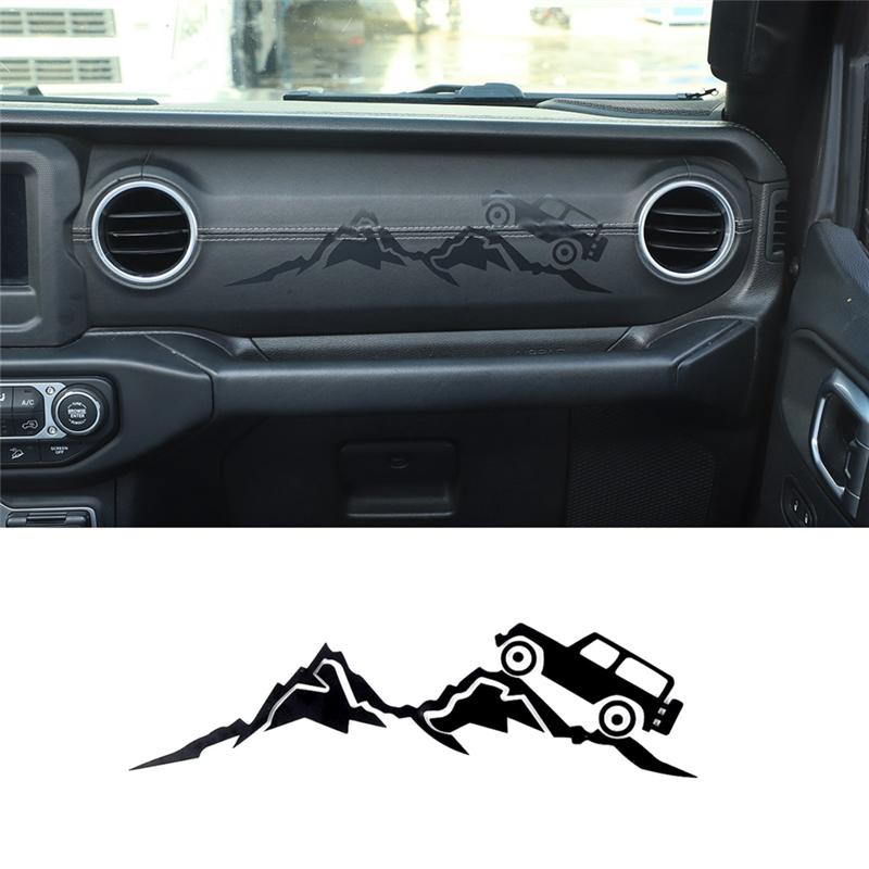 Clear For Jeep Wrangler JL Gladiator JT 2018- Dashboard Glove Box Mountain Scene PVC Decal Sticker Accessories