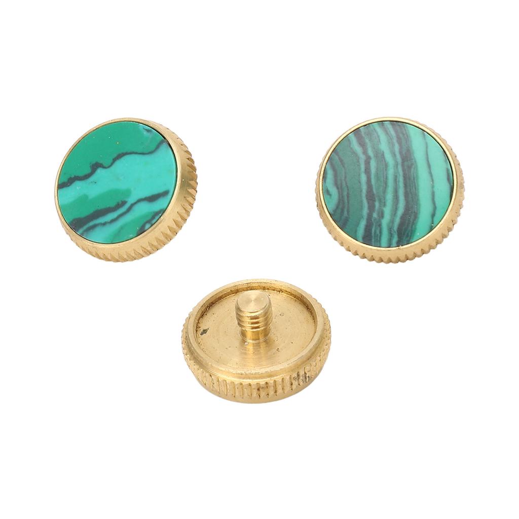 3 Stück Trompetenventilkappen mit integriertem grünen Standard-Metallfingerknopf, Trompetenventil-Ersatzteile C310 Gold