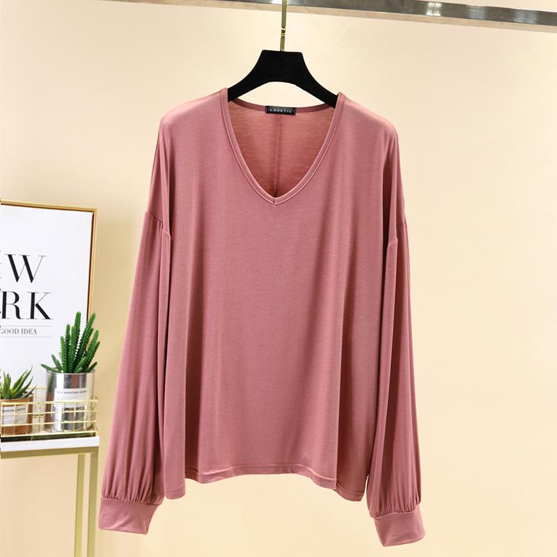 

Жіноча футболка з довгим рукавом вільного крою з V-подібним вирізом для захисту від сонця - Літній топ великого розміру для їзди, Корейський стиль Extra Large