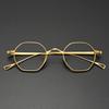 High Quality Pure Titanium Fashion Polygon Small Frame For Men Anti Blue Light Reading Glasses Prescription Myopia Eyewear +1.25