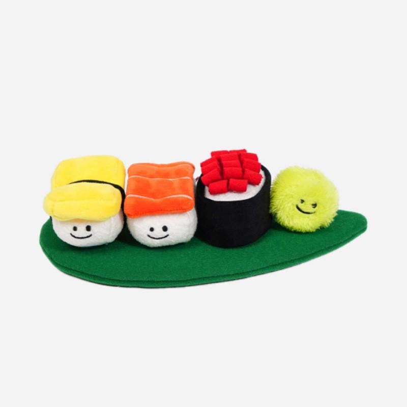 Plush Sushi Set Dog Chew Toy Teething Puppies - Interactive Snack Hiding Scent Tracking