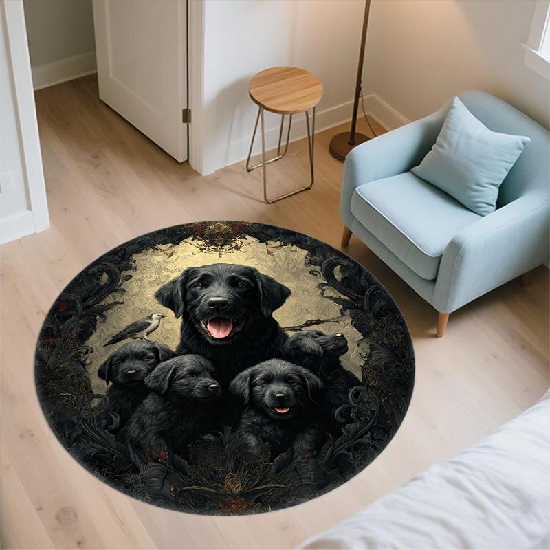 Viking Bear  Round Area Rug,Carpet Rug for Living Room Bedroom Sofa Playroom Decor,Non-slip Floor Mat