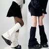 Women Flared Loose Foot Cover Winter Furry Solid Color Leg Warmers Streetwear