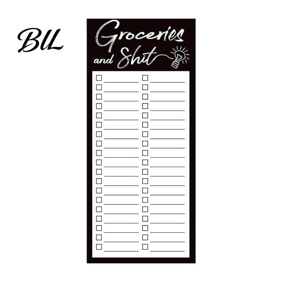 Small List Pad Magnetic Notepad, Thick Paper Tear-off Checklist Planner, Black Bordered Retro Reminder Board Design Task Organizer for Grocery