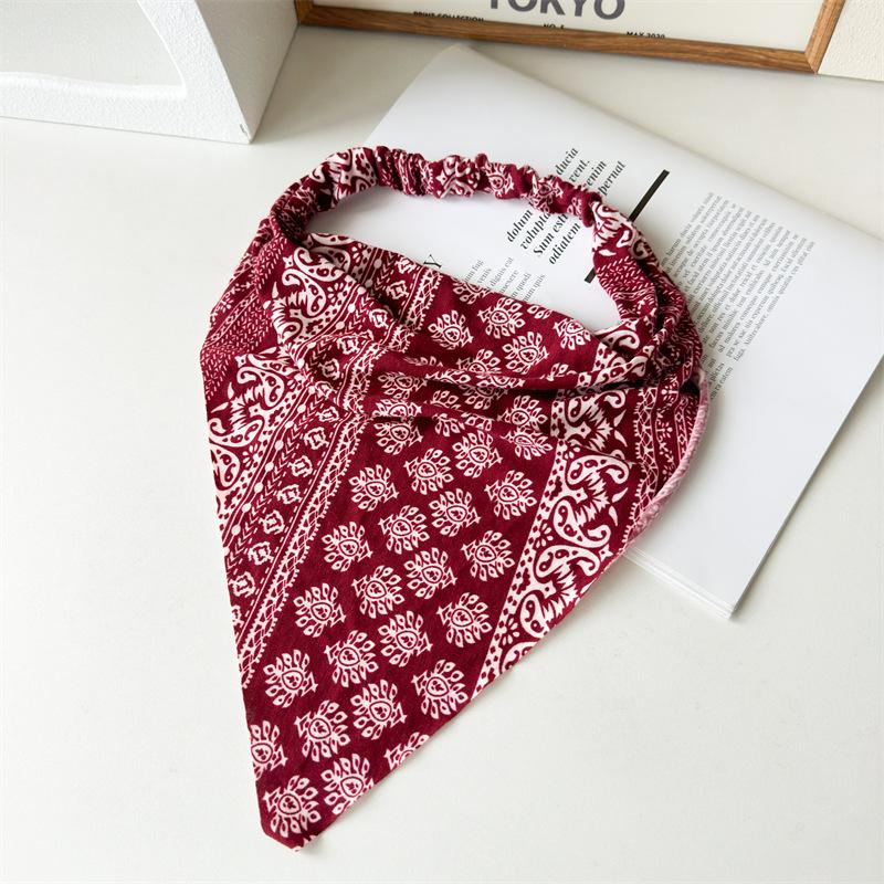 Blumen-Dreieck-Bandana Stirnband Damen Vintage-Stil Haaraccessoires für Sommerurlaub Strand Haarschmuck