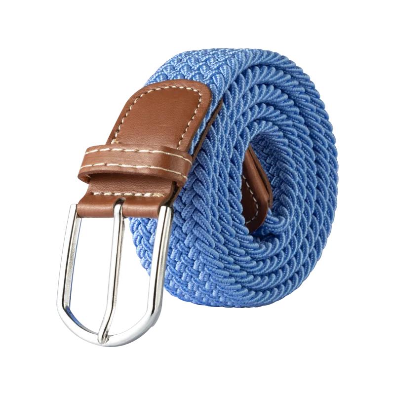 120cm Unisex Elastic Fabric Casual Belt Pin Buckle Expandable Braided Stretch Canvas Simple and Stylish Leisure Men Women Belt
