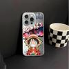 Black Soft Shell Phone Case for iPhone 16e 16 Pro Max 14 15 12 11 17 Air 14 Plus 13 Pro Cute Anime Ones Pieces Luffy