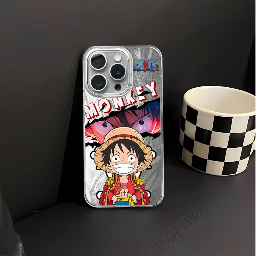 Black Soft Shell Phone Case for iPhone 16e 16 Pro Max 14 15 12 11 17 Air 14 Plus 13 Pro Cute Anime Ones Pieces Luffy