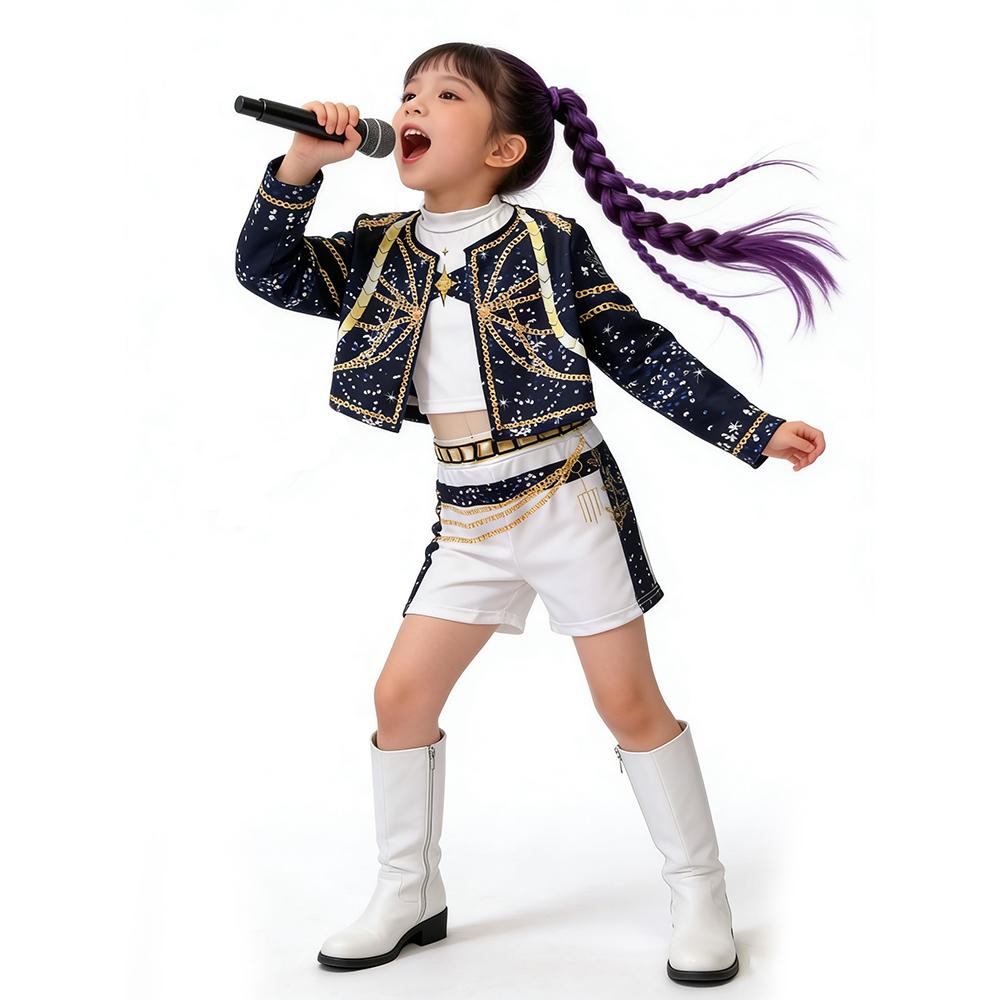 In Stock  Rumi Cosplay Coat Vest Shorts Costume Set Zoey Mira Dress Up Child Halloween Carniva Suit