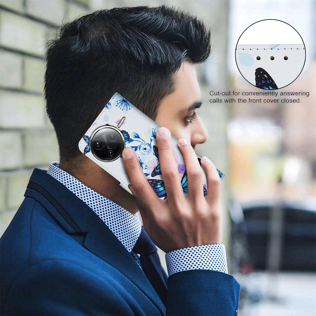 For Xiaomi Series Leather Cases Flower Butterfly Painted PU Protectiver Flip Cover with Card Holder Magnetic Closure Kickstand For Xiaomi Poco F7 X7