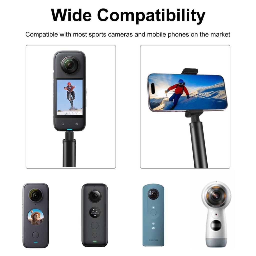 Universal Telescopic Selfie Stick for Insta360, GoPro, DJI Osmo