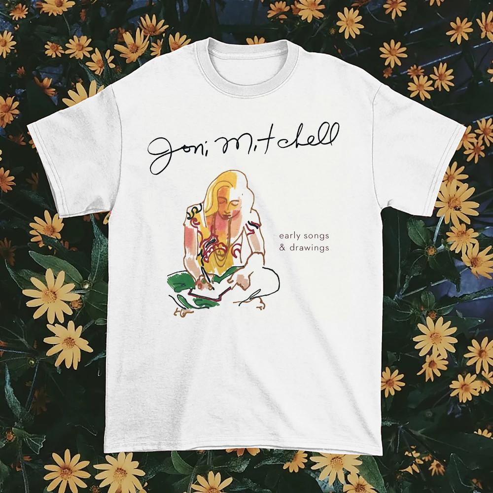 Joni Mitchell Early Songs And Drawing Cotton Full Size Unisex T-Shirt