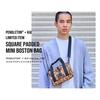 Kiu Pendleton Square Padded Mini Boston z paskiem na ramię i idealny na zewnątrz Wykonany z Harding Bag, wodoodporny, wodoodporny, pikowany, kieszeń,