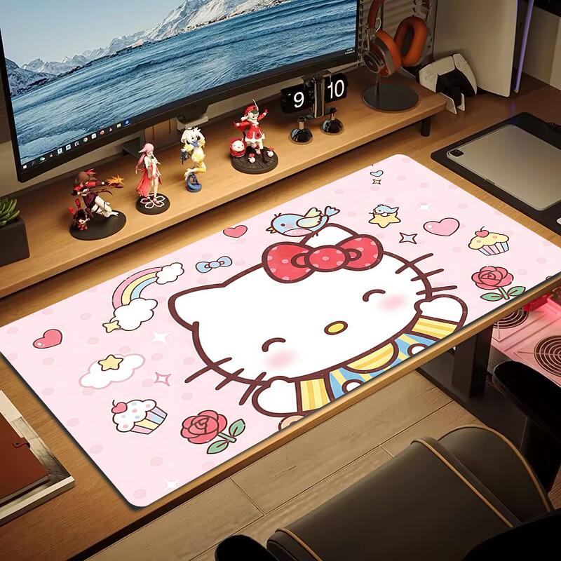 Hello Kitty Print Cushion Non-slip Laptop Tablet Big Mousepad XXL Mat Mini PC Playmat With Lock edge