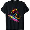 Colorful Skiing Ski Apparel Skier T Shirts Men Women Pure Cotton Humor Streetwear Tee Shirt Short Sleeve Unisex Loose Clothing