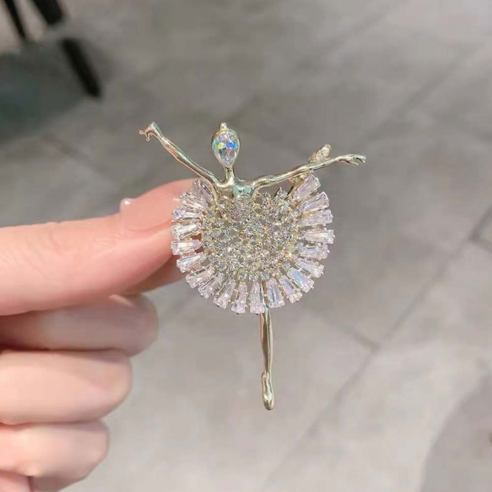 Clothing Accessories Rhinestone Brooch Women's Brooch Ballerina Pin Ballet Girl Brooch Korean Style