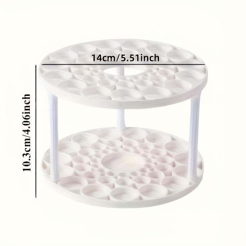1PC Rotating Artist Brush Storage Rack with 360 ° Rotating Base - Heavy Duty White Plastic Storage Tower, Brush Storage Container