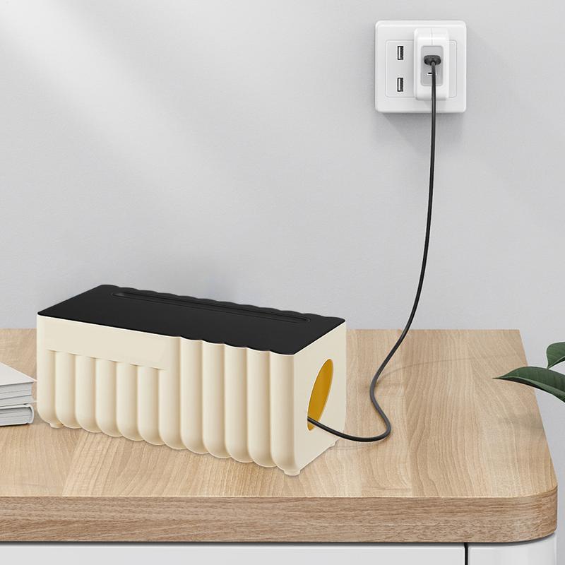 Desk Cable Management Save Space Storage Box Router Box Hider For TV Wires Computer Router Living Room Bedroom Desk Shelf Table