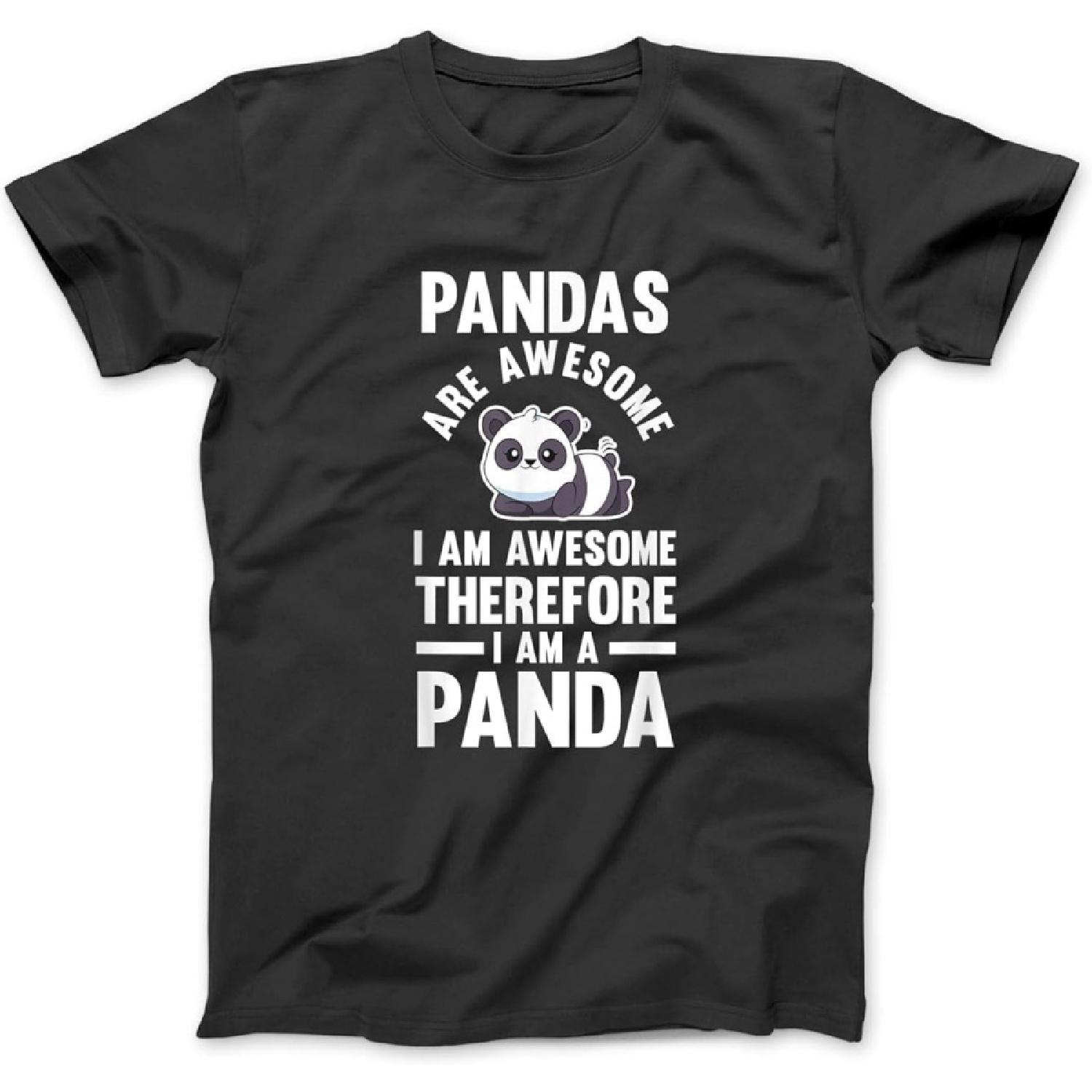 Pandas are Awesome i am Awesome Therefore i am a Panda T-Shirt, Sweatshirt, Hoodie for Men Women Kids Made in Canada Black XXXXXL разноцветный