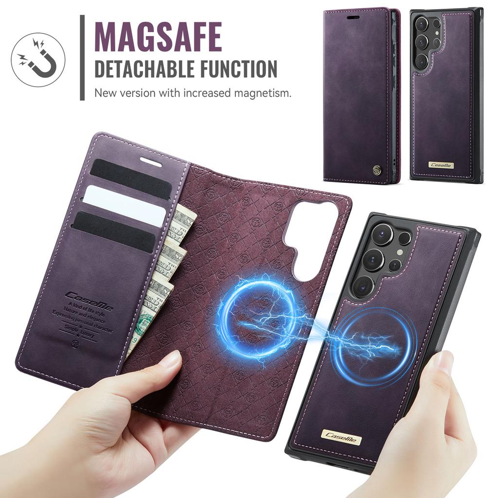 For Samsung Galaxy S24 Ultra Case CASEME C49 Magnetic Case RFID Blocking Detachable Wallet Leather Phone Cover