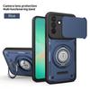 Anti-slip Armor Case For Samsung Galaxy A27 5G Slide Camera Lens Protection Rotating Ring Stand TPU Frame Plastic Phone Cover