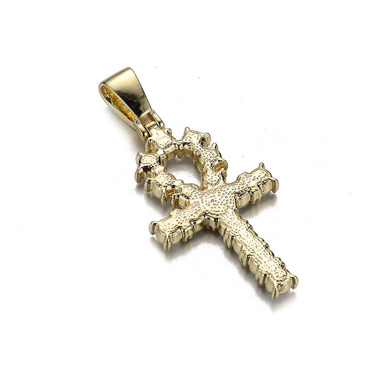 TEMU Creative Alloy Full Diamond Cross Necklace