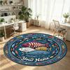 Ocean Sea (158) Theme Round Crystal Velvet Rug Custom Name Text Personalized Floor Mat Home Decor Non Slip Crystal Carpet